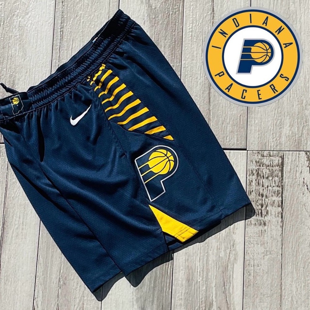 Nike Navy and Yellow Pacers Athletic Shorts